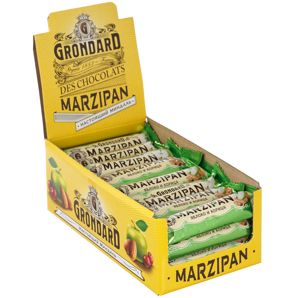  TM Grondard     (9388) Батончики глазированные Марципановые Яблоко-Корица, (24шт по 50г)     в Кирове