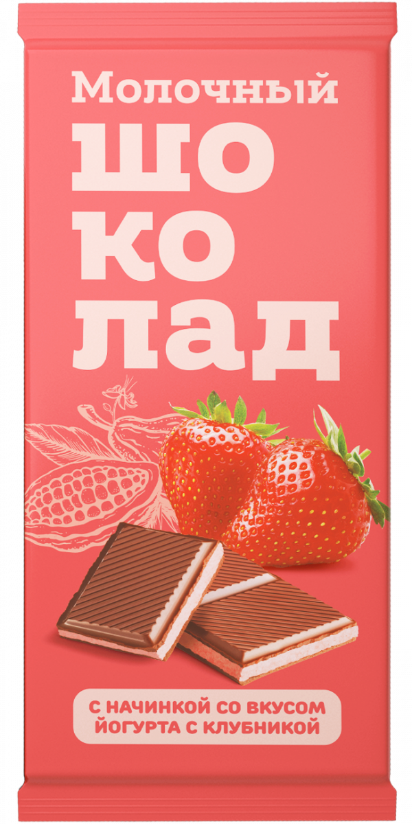 №1 Меренга Шоколад молочный с начинкой Йогурт-Клубника,(блок 24шт по 80г)   в Кирове
