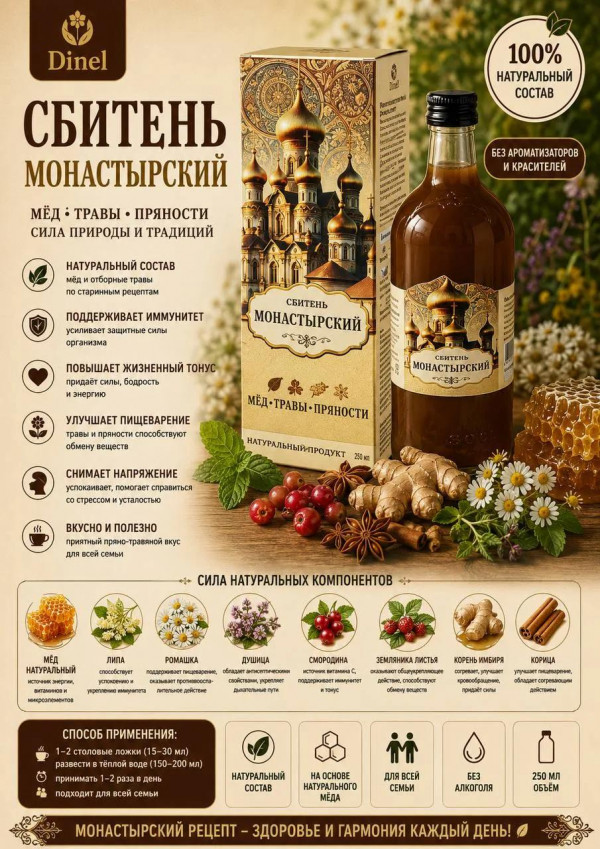 №2 Сбитень Монастырский, 250мл  в Кирове